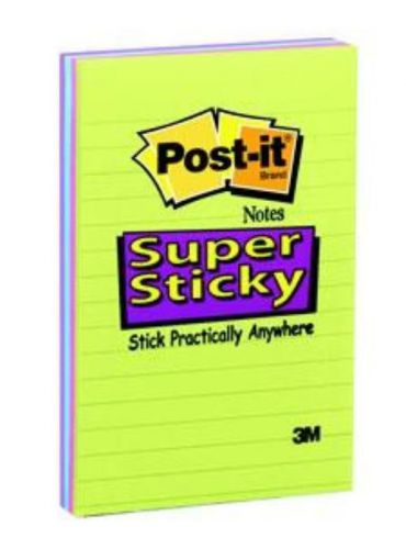 Post-it super sticky 4 &#039;&#039; x 6&#039;&#039; ultra colors 45 sheets per pad 4 count for sale