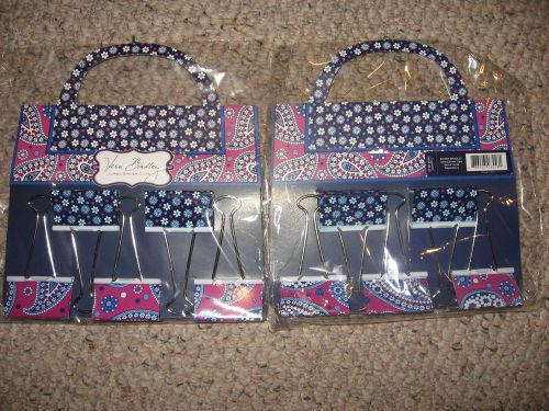 Vera Bradley BOYSENBERRY Jumbo Binder Clips Set of 2  NEW