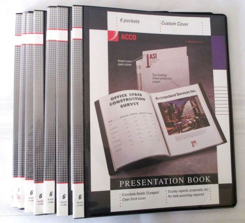 8 ACCO 6 POCKET CUSTOM COVER PRESENTATION BOOK NO HOLES #41061