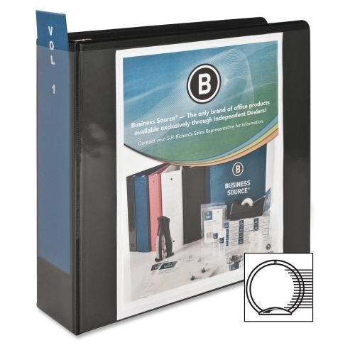 Business Source Standard Presentation Binder -Letter -3&#034; -Blk - BSN09986