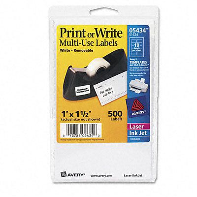 Avery removable multi-use labels, 1/2&#034; x 3/4&#034;, white, 1000/pack #5418 for sale