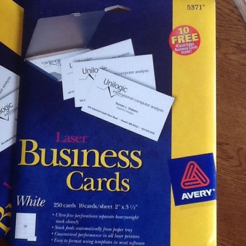 Business Cards, Avery 5371, Laser, 250 cards