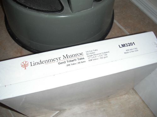 Lindenmeyr Munroe 50 set 250 Tab Gen2 Trilar Tabs 1/5 Cut Single Reverse Collate