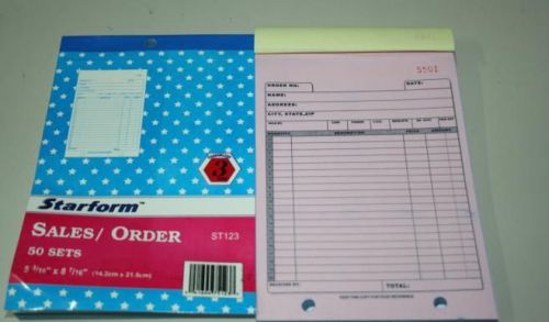 350 Carbonless 3 part 59/16&#034;x87/16&#034; 50*7 set Sales Order Invoice Receipt Book