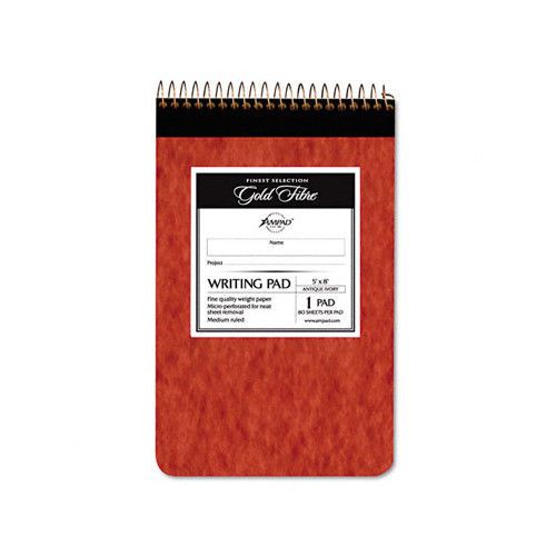 Gold Fibre Retro Writing Pad, Medium Rule, 5 x 8, cream, 80-Sheets/Pad Set of 3