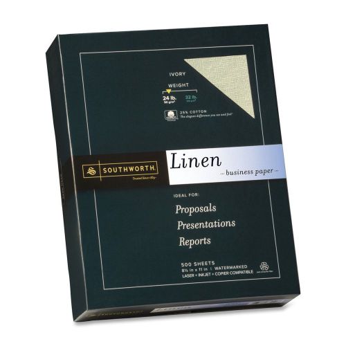 Southworth Fine Linen Paper, 25% Cotton, Size 24, Ivory, 500 Sheets (564C) New