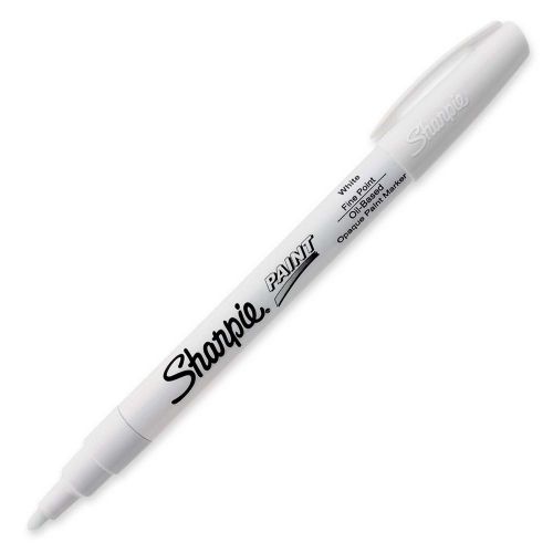 Sharpie Oil-Based Paint Marker, Fine Point, White Ink, Pack of 12