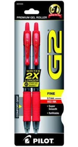 Pilot G2 Gel Roller Ball Pen Fine Point 2 Count Red