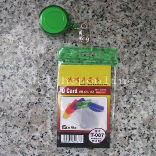 2 sets  id card holder green reels retractable badge clip  5555555 for sale