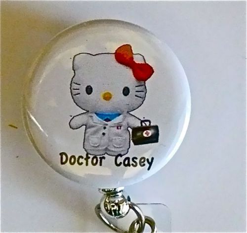 ID BADGE REEL RETRACTABLE Doctor HELLO KITTY PEDIATRICS, NURSE, DOCTOR, MEDICAL