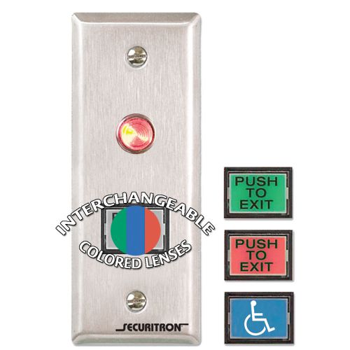 Securitron PB3n Push Button Momentary - Narrow