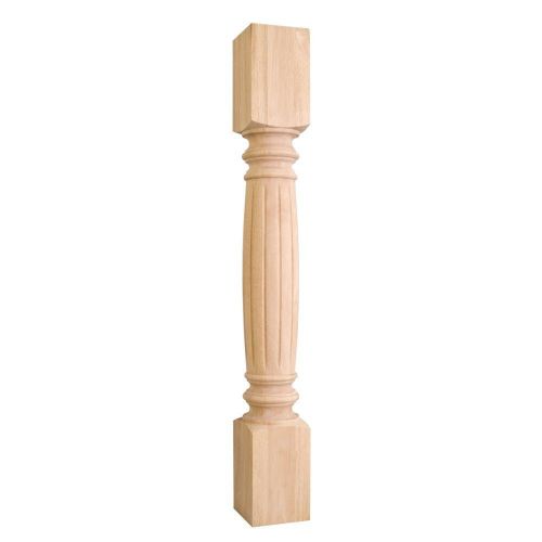 Fluted Turned Wood Post (Island Leg). 4-1/2&#034; x 4-1/2&#034; x 35-1/2&#034;- #P19