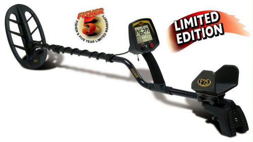 Fisher f75 ltd f-series-gold &amp; treasure metal detector 11&#034; &amp; 5&#034; waterproof coils for sale