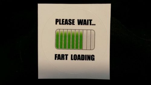 Funny fart loading hard hat sticker