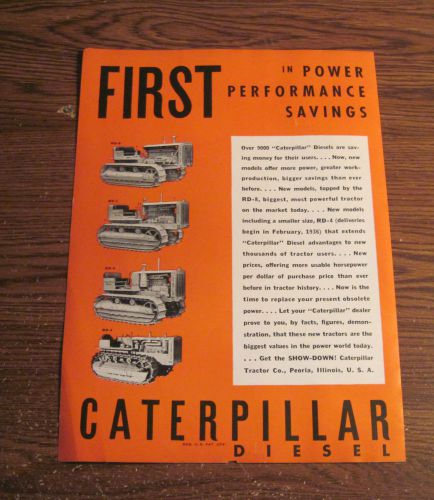 1935 Caterpillar Tractor Co. Peoria,Ill RD-8,7,6 &amp;.4 Diesel Crawler Tractors ad