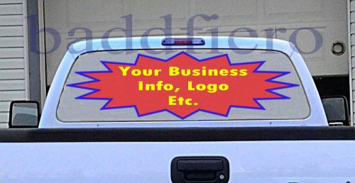 VEHICLE REAR WINDOW GRAPHICS CUSTOMIZED SEE THROUGH VINYL DECALS STICKERS LOGOS