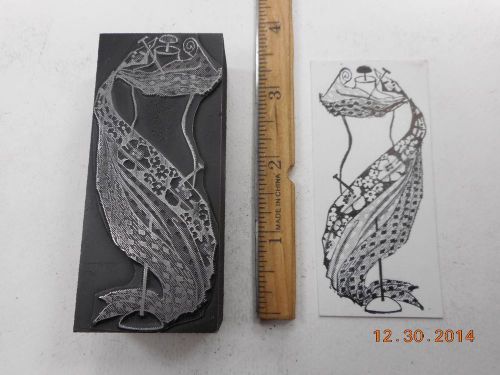 Letterpress Printing Printers Block, Sewing, Mannequin pinned w Beautiful Fabric