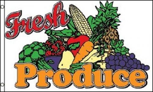 Fresh produce farmers market flag business advertising banner pennant sign 3x5 for sale