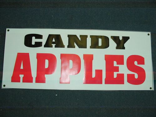 CANDY APPLES BANNER Sign NEW Larger Size for Shop Restaurant Pop Corn Carmel