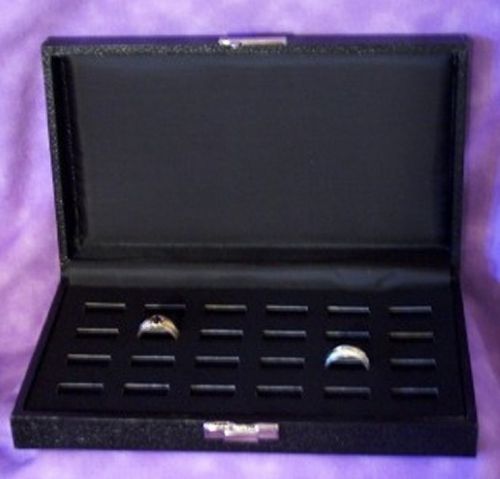 DELUXE WIDE SLOT RING CASE-24 RINGS BLACK