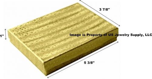 100 Gold Cotton Fill Jewelry Packaging Gift Boxes 5 3/8&#034; x 3 7/8&#034; x 1&#034;