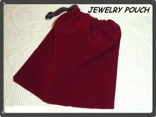 6.5&#039;&#039;x 6&#039;&#039; BURGUNDY VELVETEEN JEWELRY POUCH NEW