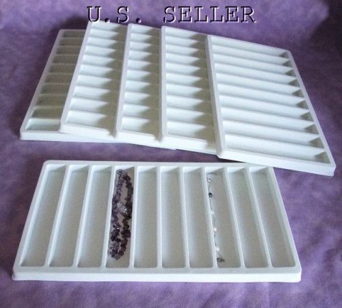 LOT OF 6  10 SLOT FLOCKED TRAY INSERT WHITE