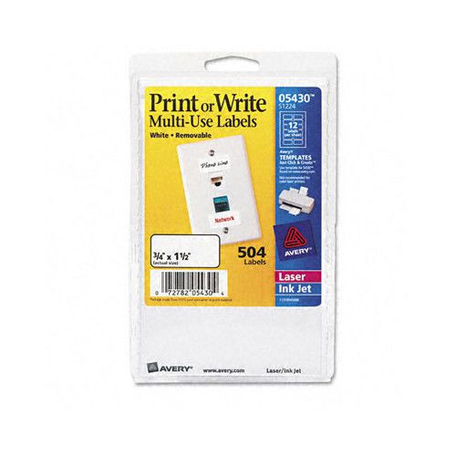 Avery printable removable self-adhesive multi-use id labels in white 504 / pack for sale