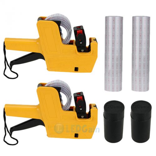2pcs mx-5500 8 digits price tag gun with 5000 white w/ red lines labels  yellow for sale