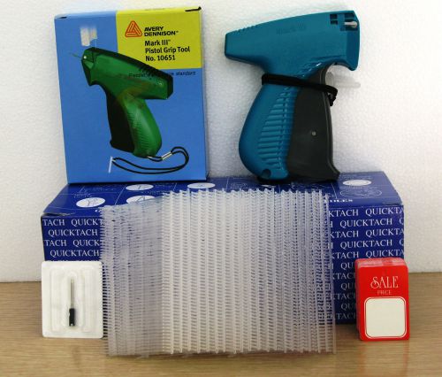 10651 AVERY DENNISON Tag Gun + 5000 2&#034; Clear Barbs + 100  SALE  PRICE TAG