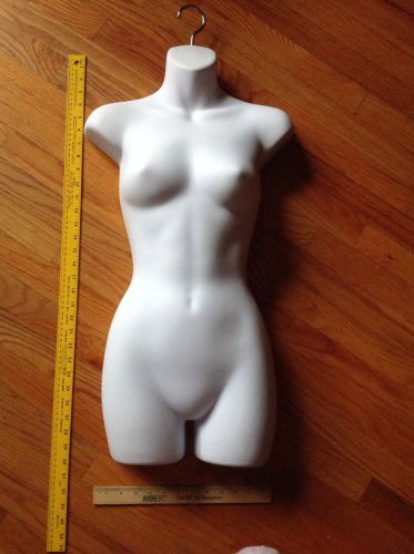 Hanging Mannequin Female White 3/4 Torso Dress Form