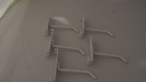 Grid Rack/Wall/Panel Display Hooks 4&#034; WHITE 1/4&#034; Heavy Duty Hooks 5 Pieces