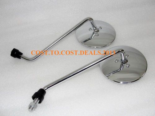 2X-VESPA CHROMED ROUND HEAD SIDE MIRROR SET