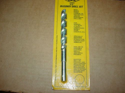 New 1/2 X 6 Carbide Tip Masonry Drill Bit w/ 3/8&#034; Shank