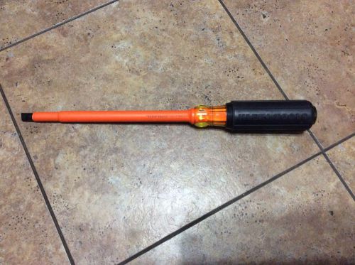 Klein tools 602-8-ins insulated 3/8&#039;&#039; cabinet-tip 8&#039;&#039; round-shank screwdriver for sale