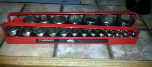 MAC-TOOLS 20-PC. 1/2&#034; Drive Standard Socket Set in Metal Tray - 6-PT