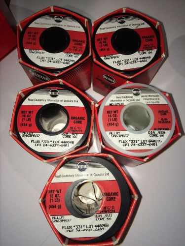 Lot of 5 Rolls - KESTER 24-6337-6403 WIRE SOLDER