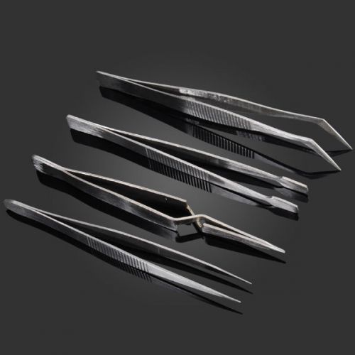 4 Pcs/Kit Mini Portable Silver White Different Shapes BGA Tweezers