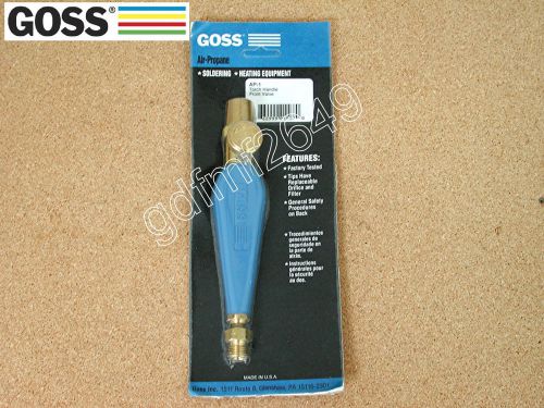 Goss torch handle ap-1 lp propane mapp front valve made in usa new in package for sale