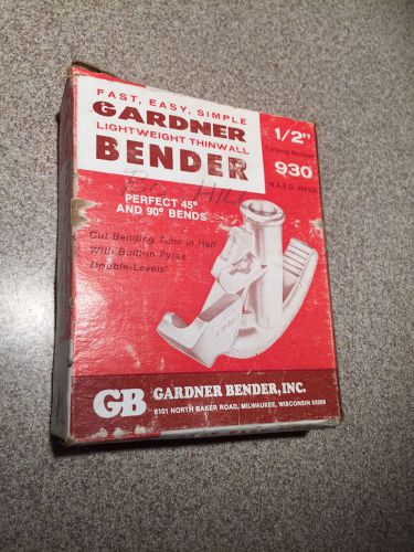 GARDNER ALUMINUM 930 1/2&#034;  EMT BENDER 2 LEVELS (45 &amp; 90 Degrees)