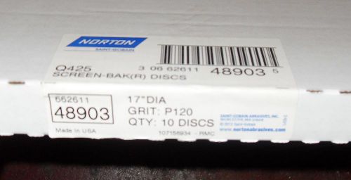 50 Norton Floor Sanding Discs Silicon Carbide Screen 17&#034; 120 Grit 6261148903 New