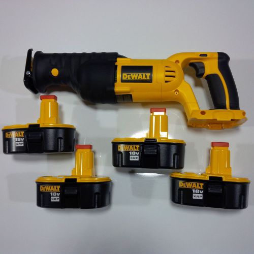 New Dewalt 18V DC385 Cordless Reciprocating Saw, 4 DC9096 Batteries,18 Volt XRP