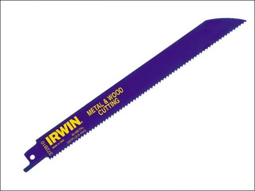 IRWIN Sabre Saw Blade 810R 200mm Metal &amp; Wood Cutting Pack of 5