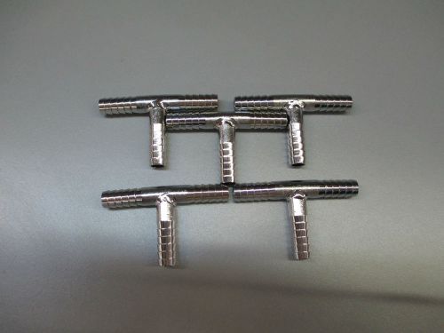 (5) 1/4&#034; BARB TEE. STAINLESS STEEL FITTINGS TEES