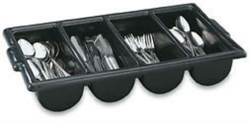 VOLLRATH CUTLERY BOX, 4 COMPARTMENT, BLACK