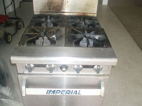 4 BURNER GAS STOVE IMPERIAL 24&#034; 4EYE BURNER PIZZA OVEN PIZZERIA STEP UP DETROIT