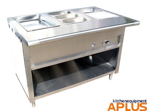 L&amp;J 48&#034; Gas Steam Table 3 Pans 1 Burner 20,000 BTU Stainless Model CWS-48