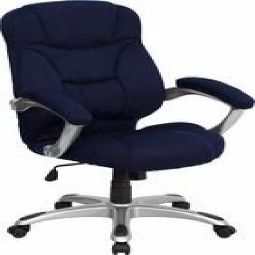 Flash Furniture GO-725-NVY-GG High Back Navy Blue Microfiber Upholstered Contemp