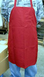 Bib Apron with Pen Pocket  27 in.  Dark Red