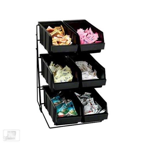 DISPENSE-RITE 6 COMPARTMENT CONDIMENT ORGANIZER, BLACK